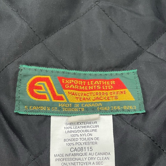 🌿 SOLD 🌿 Vintage 100% Genuine Leather Men’s Vasity/Bomber Jacket size XL - Picture 7 of 9